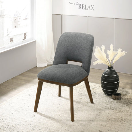 Blake Dark Grey Fabric Dining Chair (Set of 2) from Ashcroft Furniture - Luna Furniture