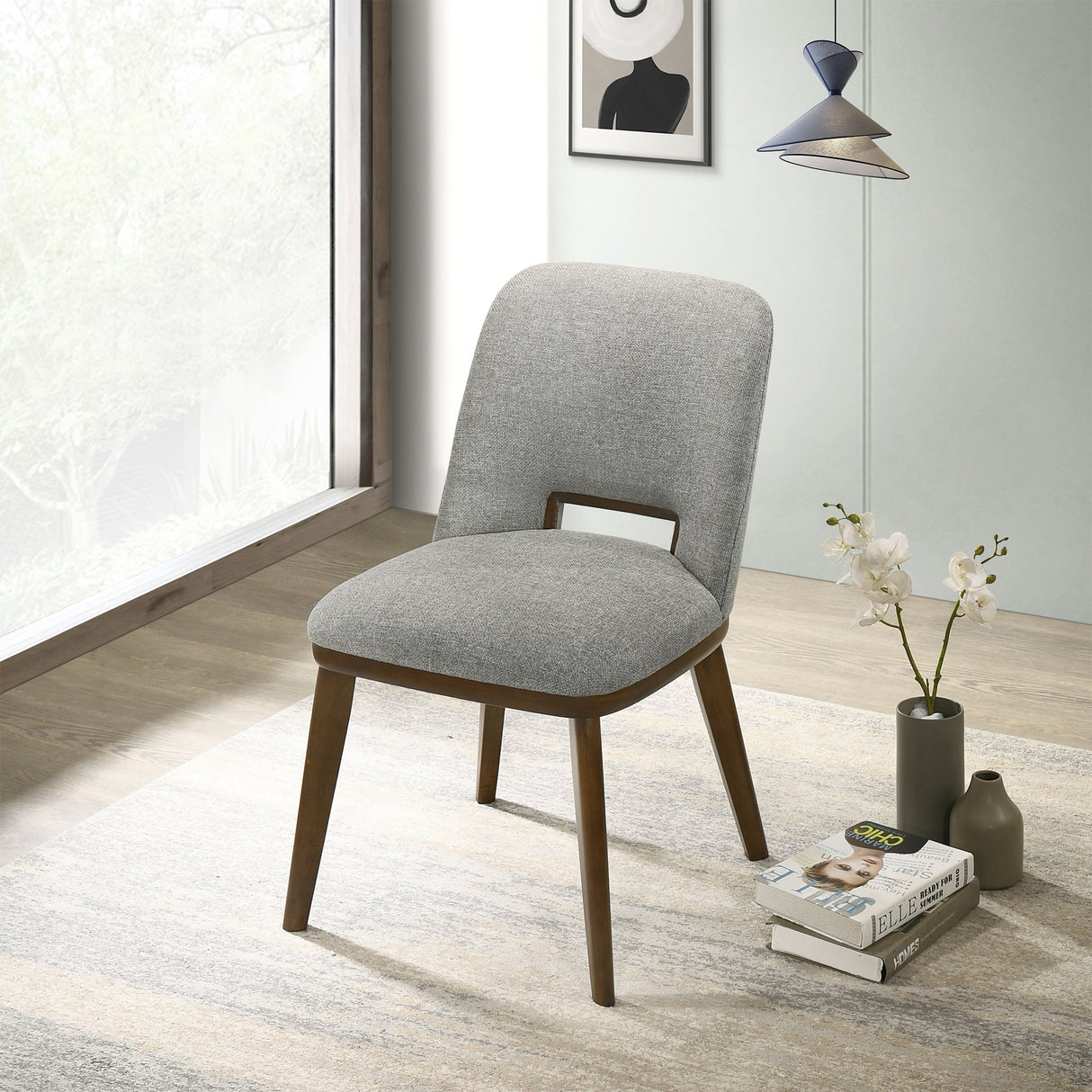 Blake Light Grey Fabric Dining Chair (Set of 2) from Ashcroft Furniture - Luna Furniture