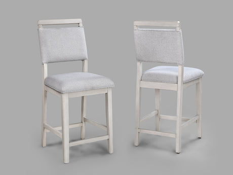 Blanche Gray Round Counter Height Dining Chair, Set of 2 from Crown Mark - Luna Furniture