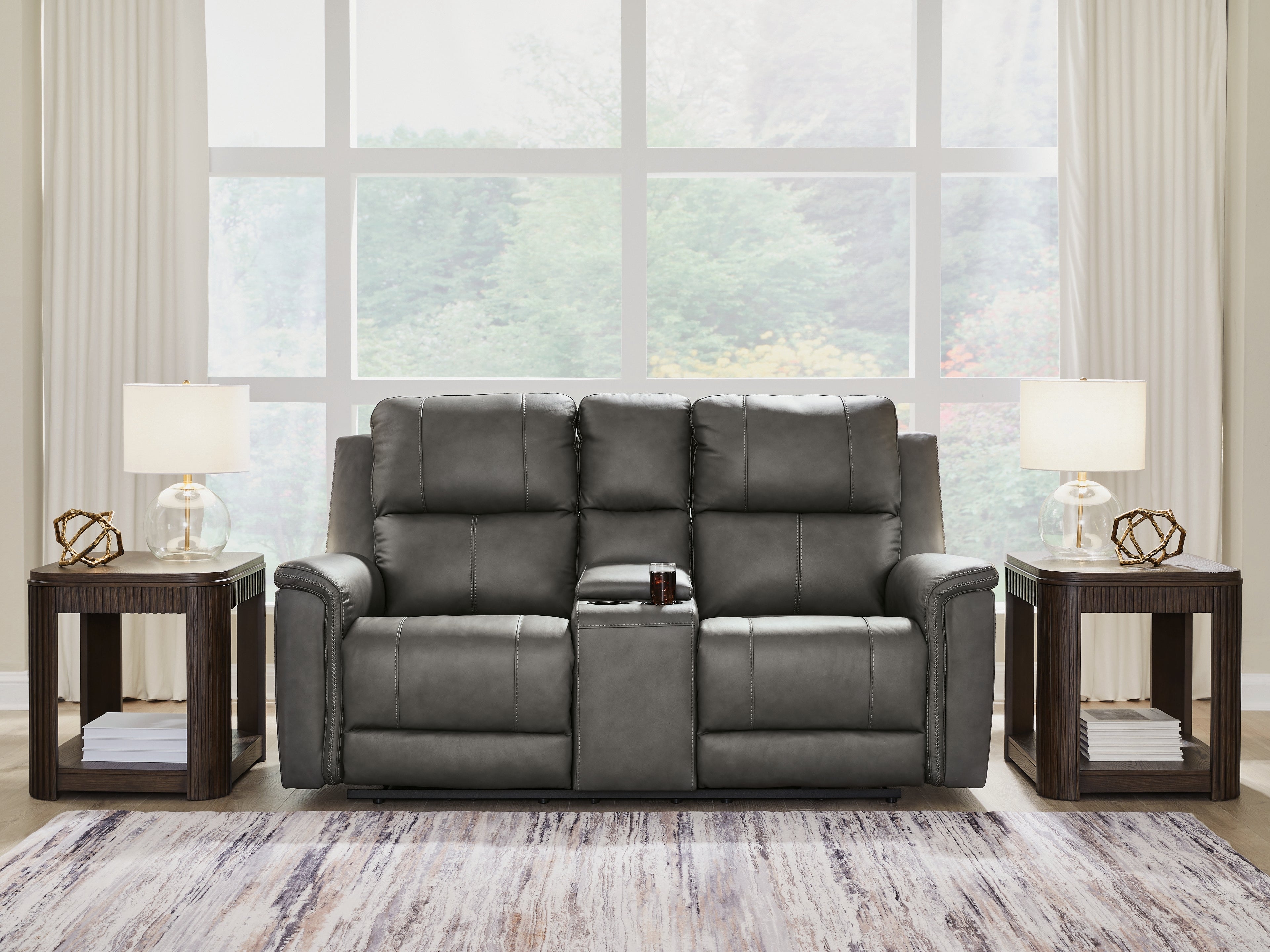 Ashley Bleckley Anchor Power Reclining Loveseat with Console