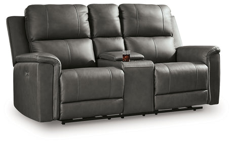 Bleckley Anchor Power Reclining Loveseat with Console from Ashley - Luna Furniture