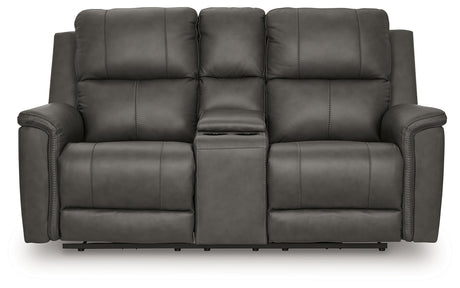 Bleckley Anchor Power Reclining Loveseat with Console from Ashley - Luna Furniture