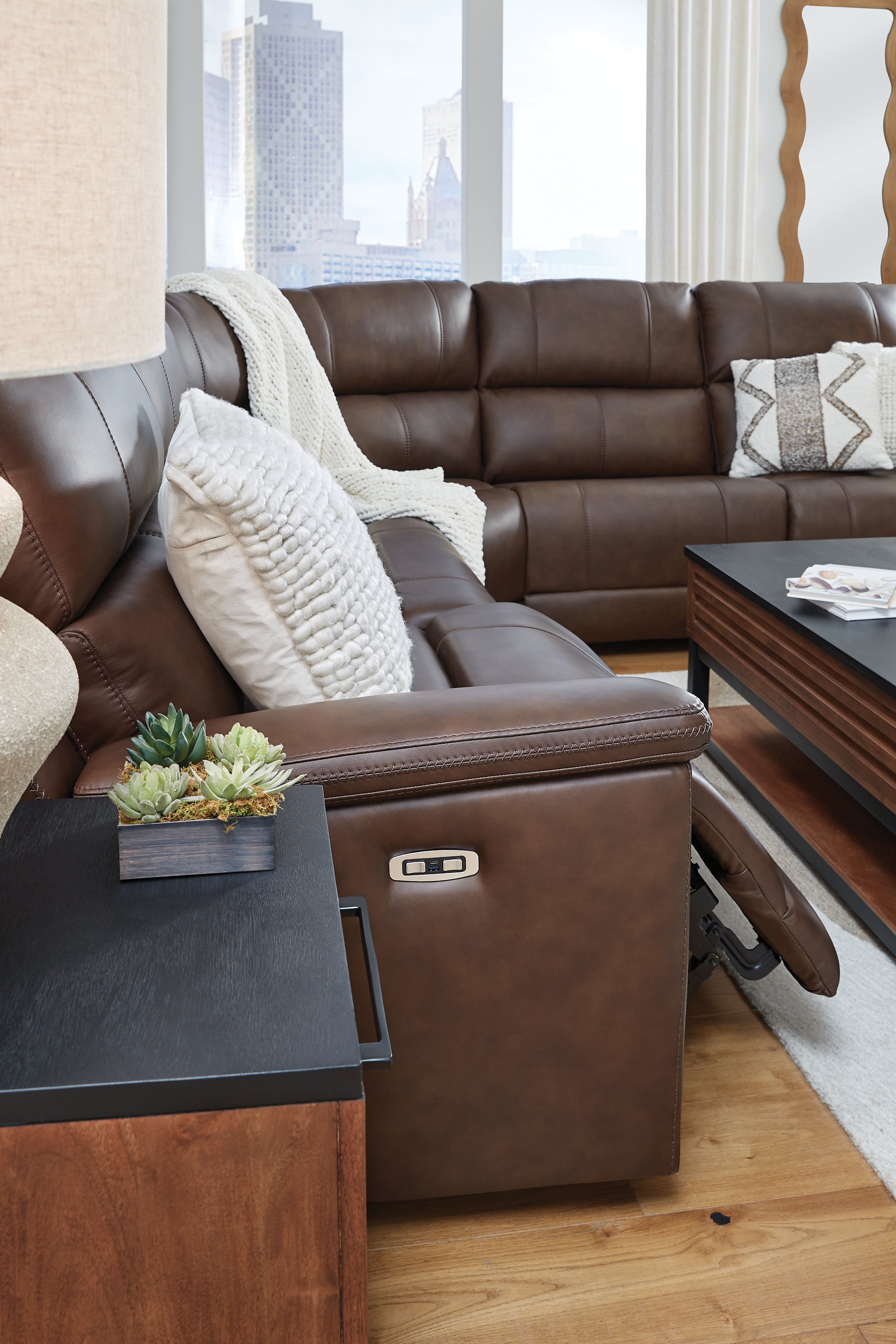 Ashley Bleckley Espresso 5-Piece Power Reclining Sectional – Luna