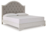 Blendon Rustic Brown King Upholstered Panel Bed from Ashley - Luna Furniture