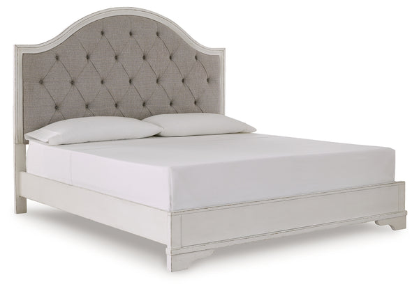 Blendon Rustic Brown King Upholstered Panel Bed