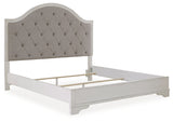 Blendon Rustic Brown King Upholstered Panel Bed from Ashley - Luna Furniture