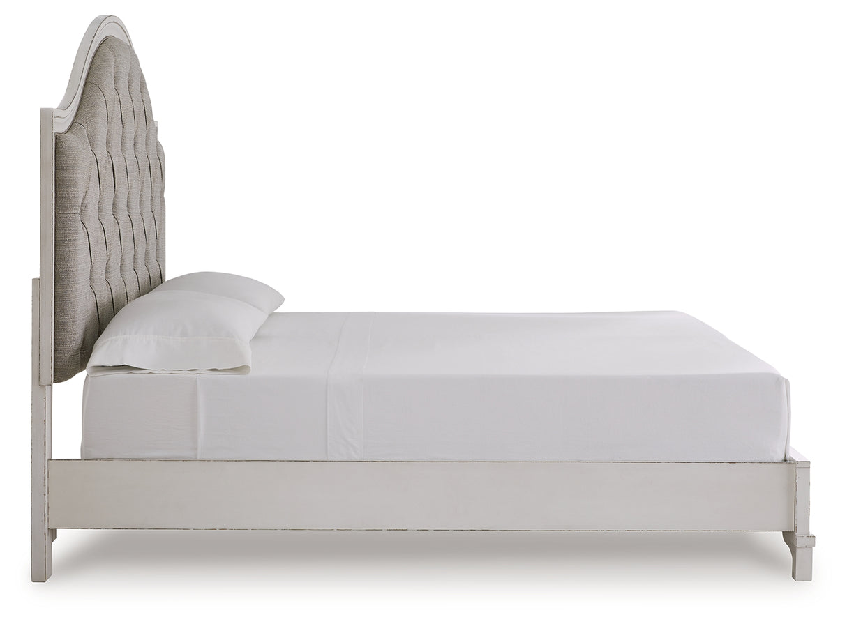Blendon Rustic Brown King Upholstered Panel Bed from Ashley - Luna Furniture