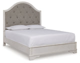 Blendon Rustic Brown Queen Upholstered Panel Bed from Ashley - Luna Furniture