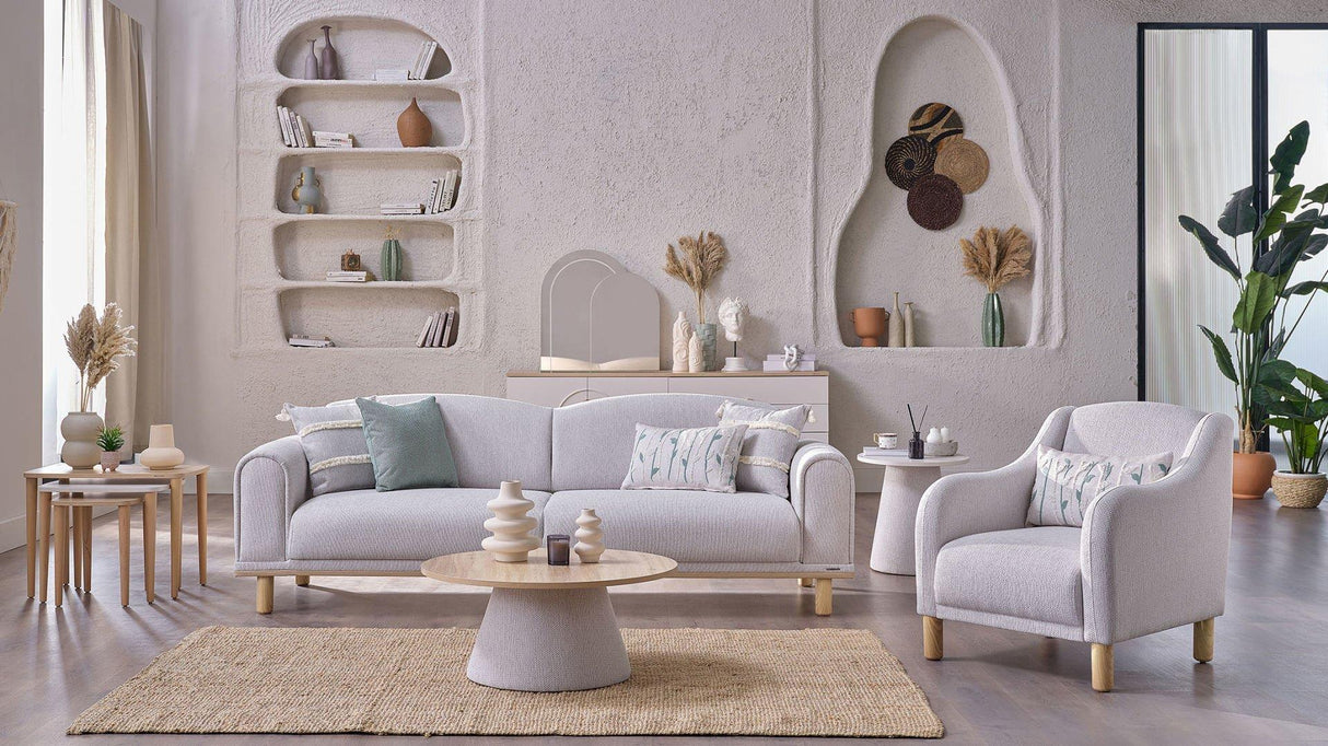 Boheems Cream Loveseat from Bellona - Luna Furniture