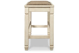 Bolanburg Antique White Counter Height Dining Table, 4 Barstools, Bench and Server from Ashley - Luna Furniture