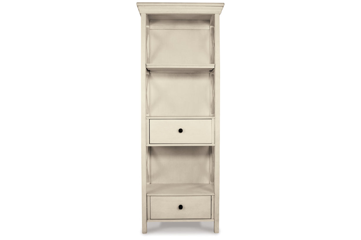 Bolanburg Antique White Counter Height Dining Table, 4 Stools, Bench and 2 Display Cabinets from Ashley - Luna Furniture