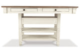 Bolanburg Antique White Counter Height Dining Table and 6 Barstools with Server from Ashley Furniture - Luna Furniture