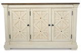 Bolanburg Antique White Counter Height Dining Table and 6 Barstools with Server from Ashley Furniture - Luna Furniture