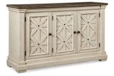 Bolanburg Antique White Counter Height Dining Table and 6 Barstools with Server from Ashley Furniture - Luna Furniture