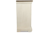 Bolanburg Antique White Counter Height Dining Table and 6 Barstools with Server from Ashley Furniture - Luna Furniture