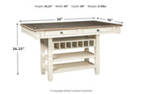 Bolanburg Antique White Counter Height Dining Table and 6 Barstools with Server from Ashley Furniture - Luna Furniture
