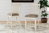 Bolanburg Antique White Counter Height Dining Table and 6 Barstools with Server from Ashley Furniture - Luna Furniture
