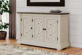 Bolanburg Antique White Counter Height Dining Table and 6 Barstools with Server from Ashley Furniture - Luna Furniture