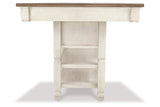 Bolanburg Antique White Counter Height Table with 6 Barstools, Server and Display Cabinet from Ashley - Luna Furniture