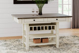 Bolanburg Antique White Counter Height Table with 6 Barstools, Server and Display Cabinet from Ashley - Luna Furniture