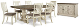 Bolanburg Antique White Dining Table and 6 Chairs with Server from Ashley - Luna Furniture