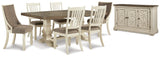 Bolanburg Antique White Dining Table and 6 Chairs with Server from Ashley - Luna Furniture