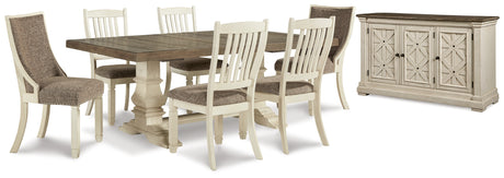 Bolanburg Antique White Dining Table and 6 Chairs with Server from Ashley - Luna Furniture