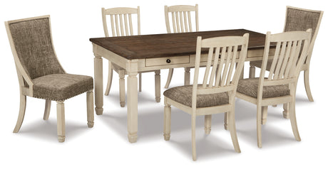 Bolanburg Two-tone Dining Table and 6 Chairs with Server from Ashley - Luna Furniture