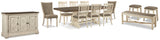 Bolanburg Two-tone Dining Table with 8 Chairs and Bench with Server and 2 Stools from Ashley - Luna Furniture