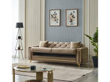 Bolivya Convertible Sofa With Gold Legs in Beige from Furnia - Luna Furniture