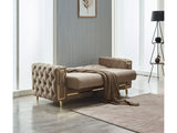 Bolivya Convertible Loveseat With Gold Legs in Beige from Furnia - Luna Furniture
