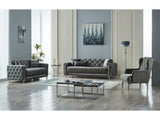 Bolivya Convertible Loveseat With Silver Legs in Grey from Furnia - Luna Furniture