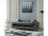 Bolivya Convertible Sofa With Silver Legs in Grey from Furnia - Luna Furniture