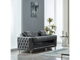 Bolivya Convertible Loveseat With Silver Legs in Grey from Furnia - Luna Furniture