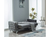 Bolivya Convertible Loveseat With Silver Legs in Grey from Furnia - Luna Furniture