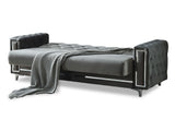 Bolivya Convertible Sofa With Silver Legs in Grey from Furnia - Luna Furniture
