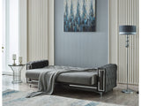Bolivya Convertible Sofa With Silver Legs in Grey from Furnia - Luna Furniture