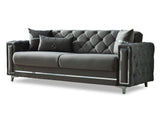Bolivya Convertible Sofa With Silver Legs in Grey from Furnia - Luna Furniture
