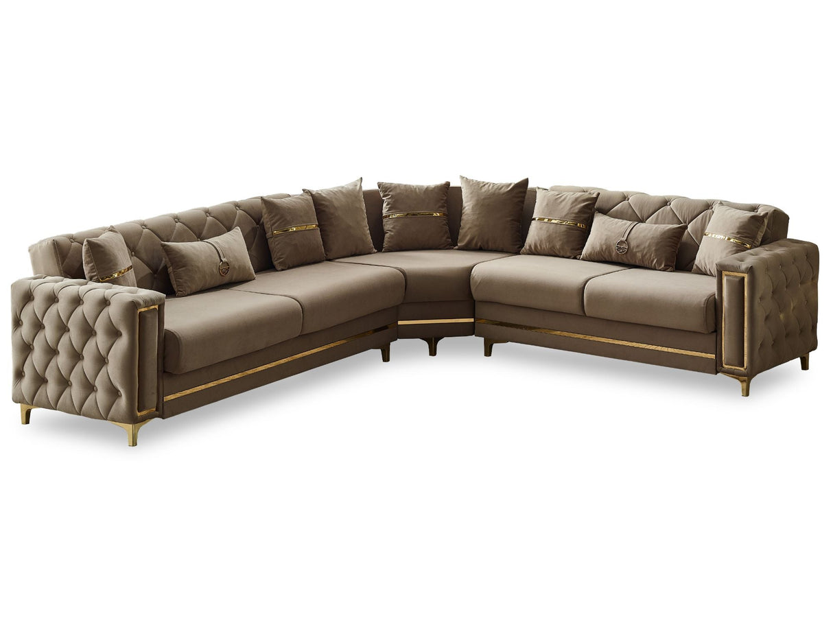 Bolivya Convertible Sectional Sofa in Beige from Furnia - Luna Furniture