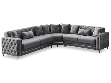Bolivya Convertible Sectional Sofa in Grey from Furnia - Luna Furniture
