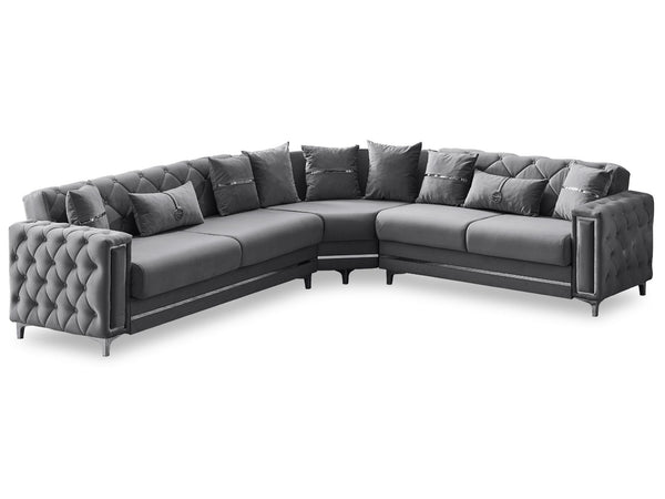 Bolivya Convertible Sectional Sofa in Grey