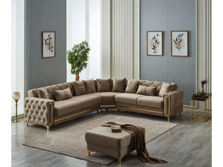 Bolivya Convertible Sectional Sofa in Beige from Furnia - Luna Furniture