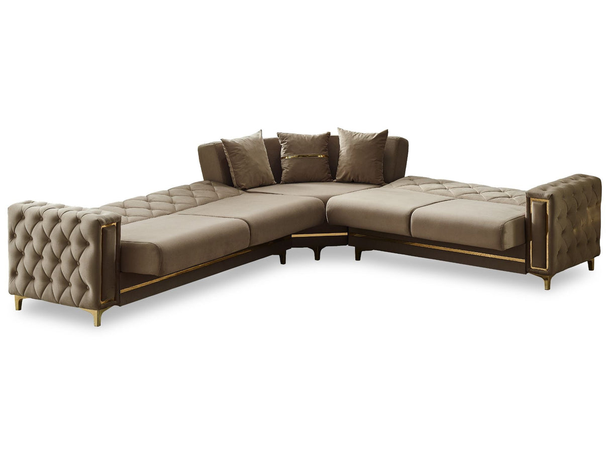 Bolivya Convertible Sectional Sofa in Beige from Furnia - Luna Furniture