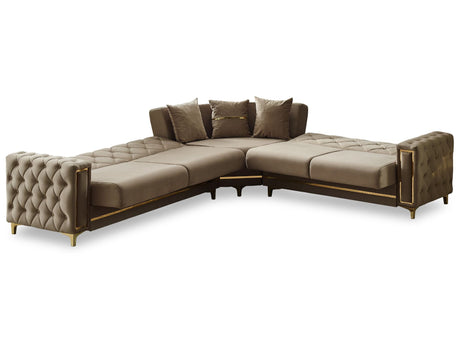 Bolivya Convertible Sectional Sofa in Beige from Furnia - Luna Furniture