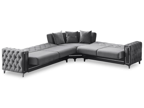 Bolivya Convertible Sectional Sofa in Grey from Furnia - Luna Furniture