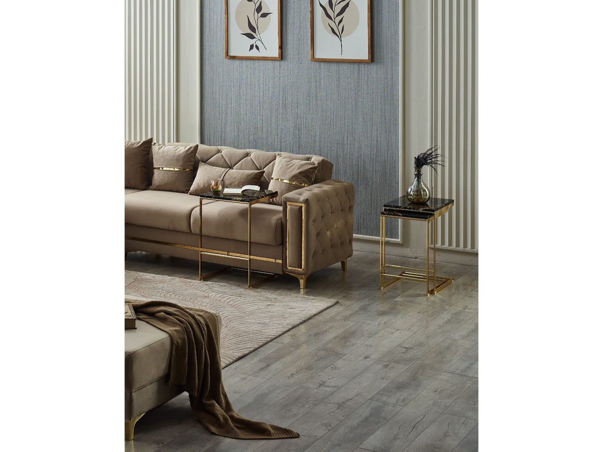 Bolivya Convertible Sectional Sofa in Beige from Furnia - Luna Furniture