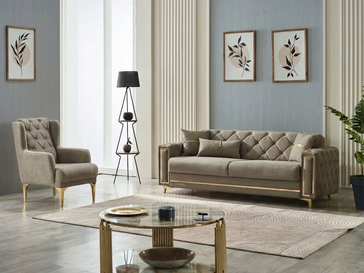 Bolivya Beige Convertible Sofa from Furnia - Luna Furniture