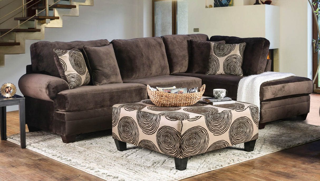 Bonaventura Brown Sectional from Furniture of America - Luna Furniture