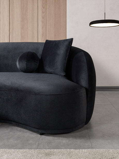 Bonita Black 81" Velvet Loveseat from Nova Furniture - Luna Furniture