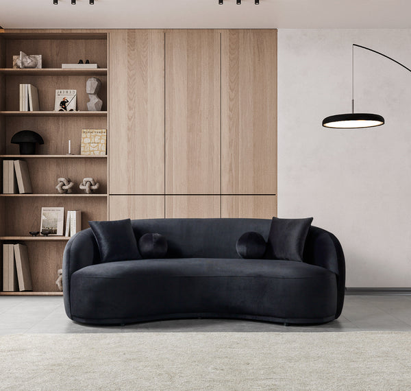 Bonita Black 91" Velvet Sofa